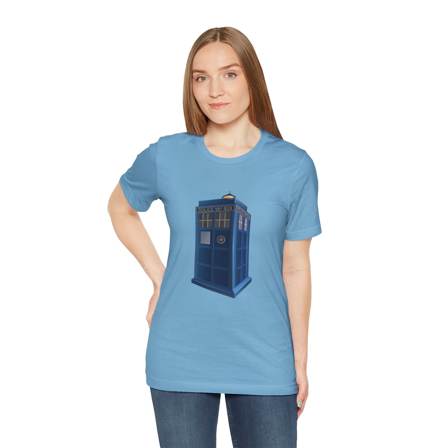 Unisex Jersey Short Sleeve Tee - British Police Public Call Box - Iconic TARDIS