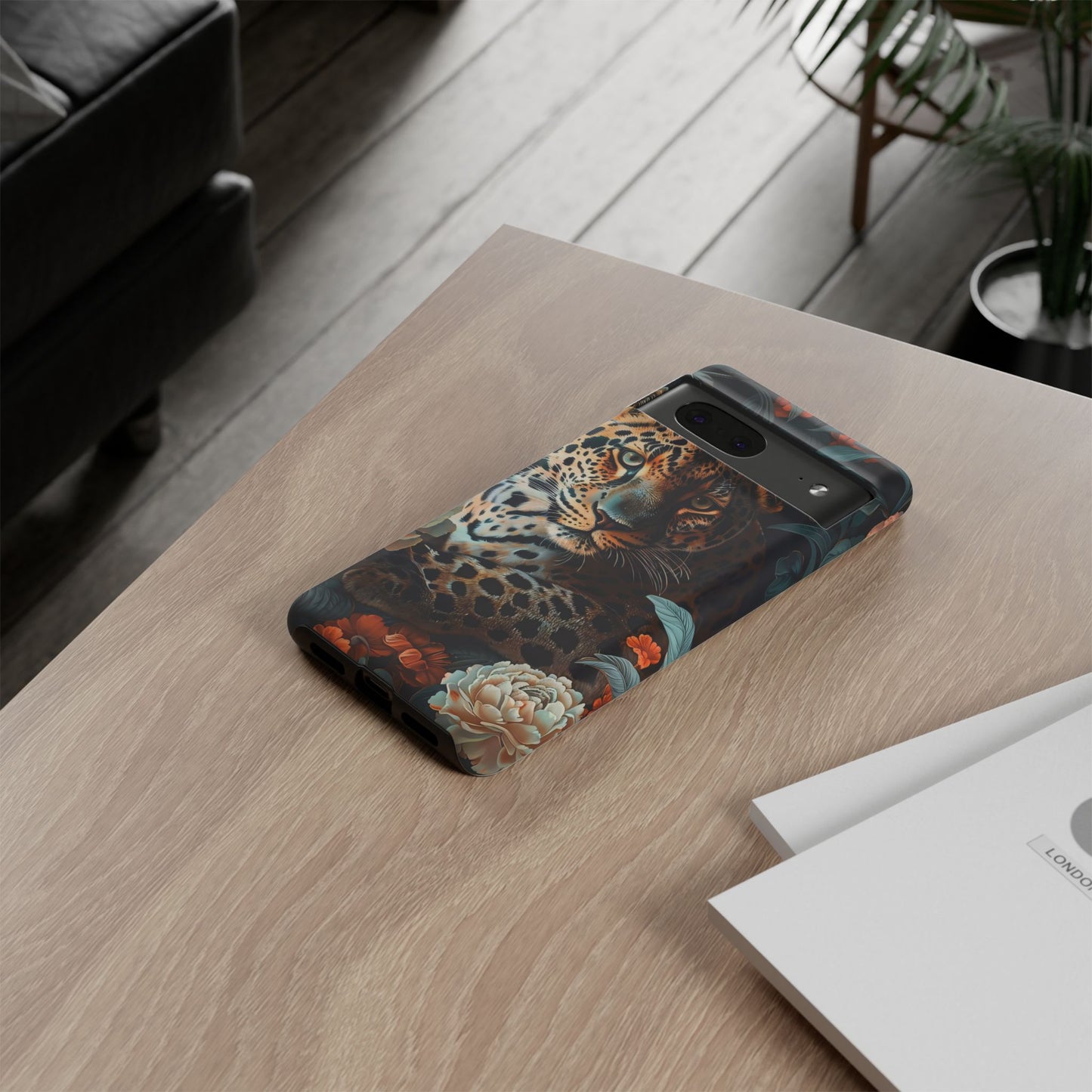 Wildlife Phone Case with Leopard Design | Tough Cases, Animal Prints, Floral Phone Cover, Gift for Nature Lovers, Unique Phone Accessories