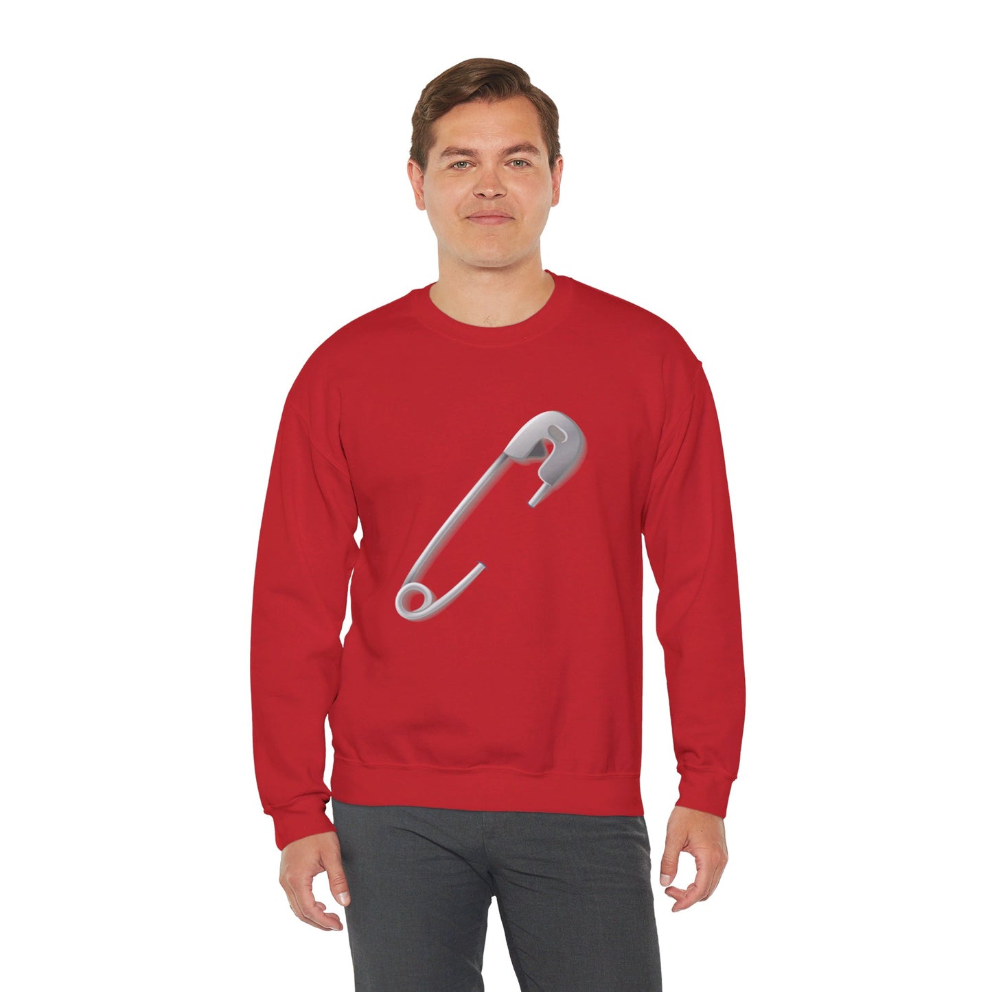 Unisex Heavy Blend™ Crewneck Sweatshirt Classy - Minimalist Safety Pin