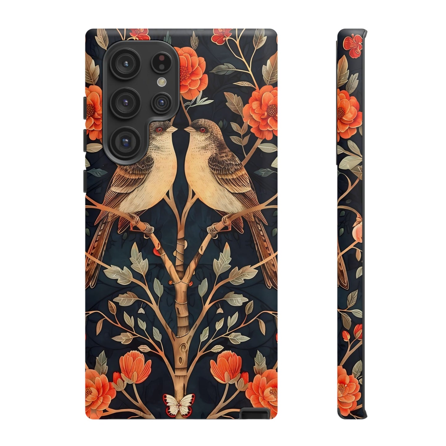 Floral Phone Case – Tough Cases with Bird Design, Unique Gift for Nature Lovers, Stylish Tech Accessory, Phone Cover, Artistic Case