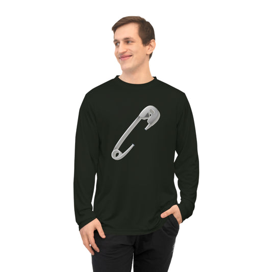 Unisex Performance Long Sleeve Shirt - Minimalist Safety Pin