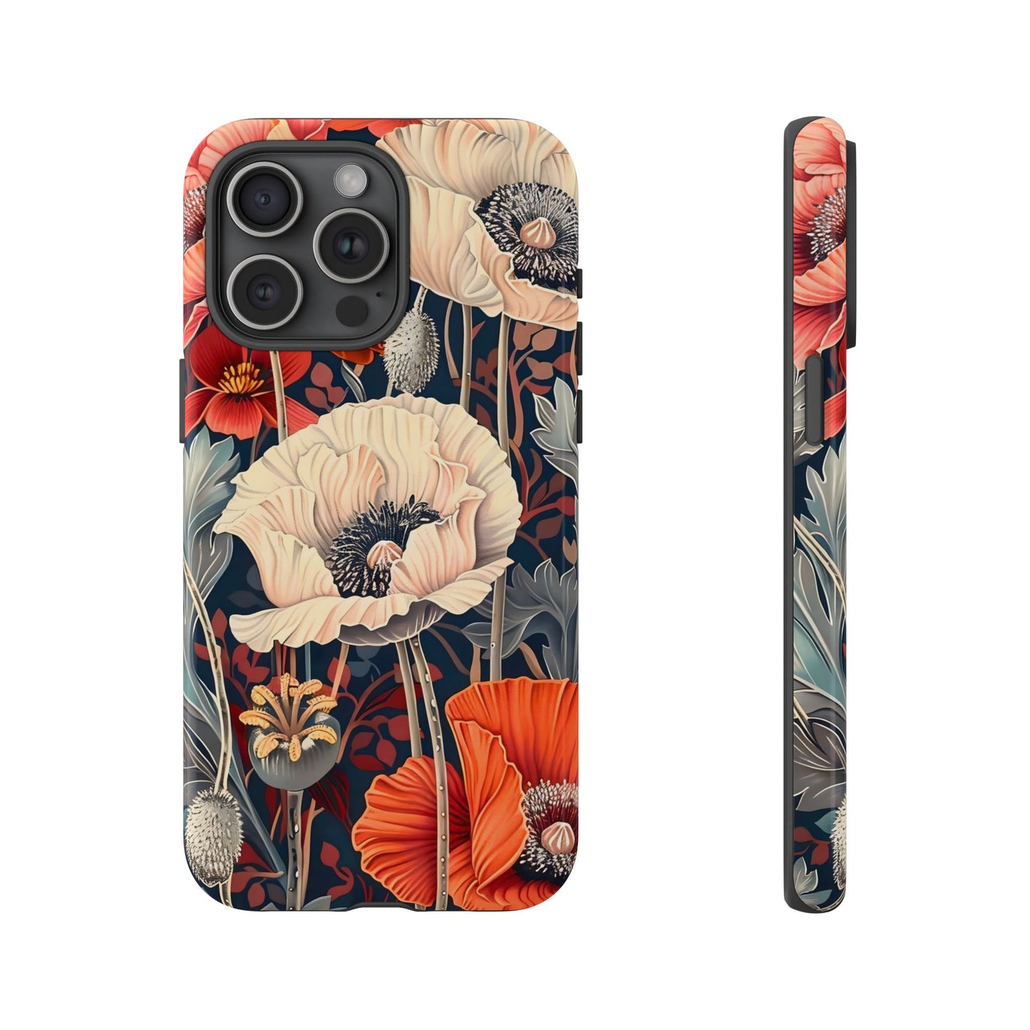Floral iPhone Case, Tough Phone Cover, Artistic Protection, Flower Design, Unique Gift for Her, Phone Accessory, Trendy Tech