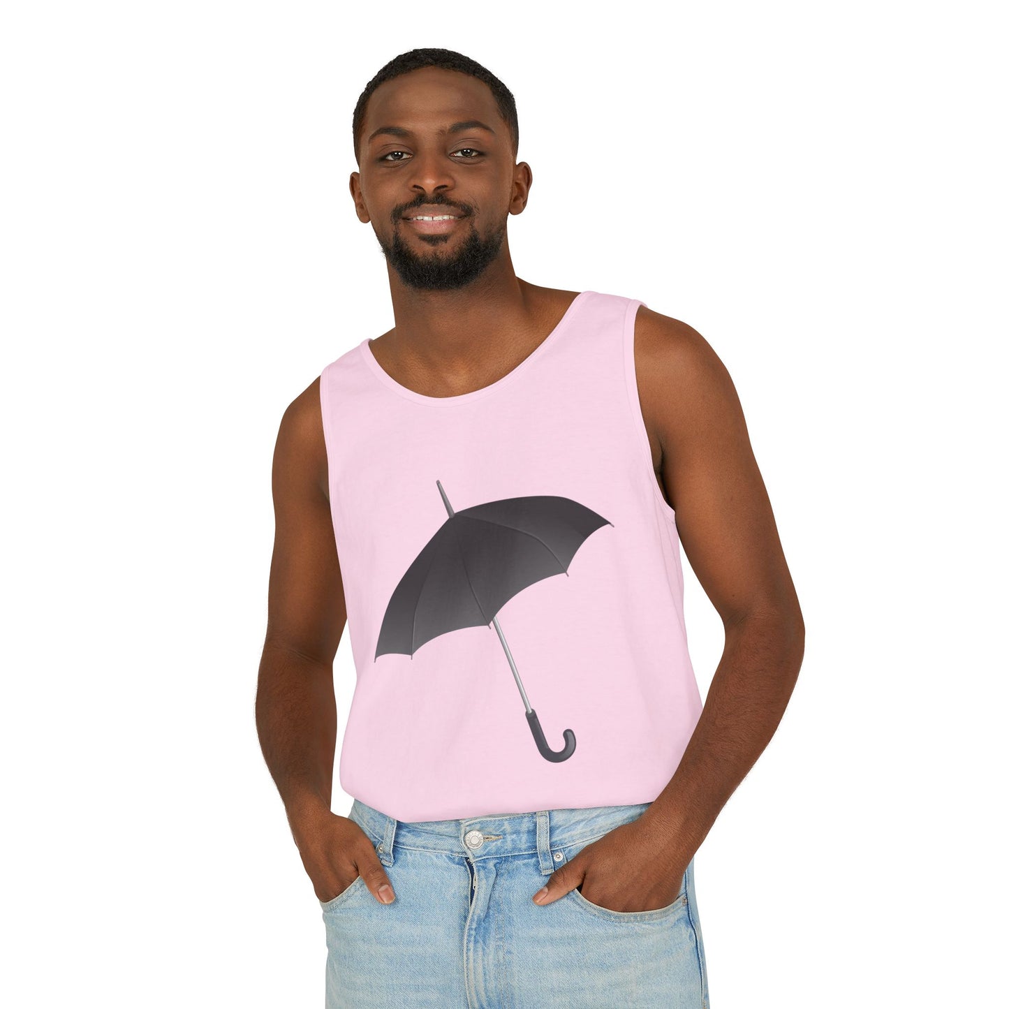 Unisex Garment-Dyed Tank Top - Regal Royal Umbrella - Elegant and Majestic Design