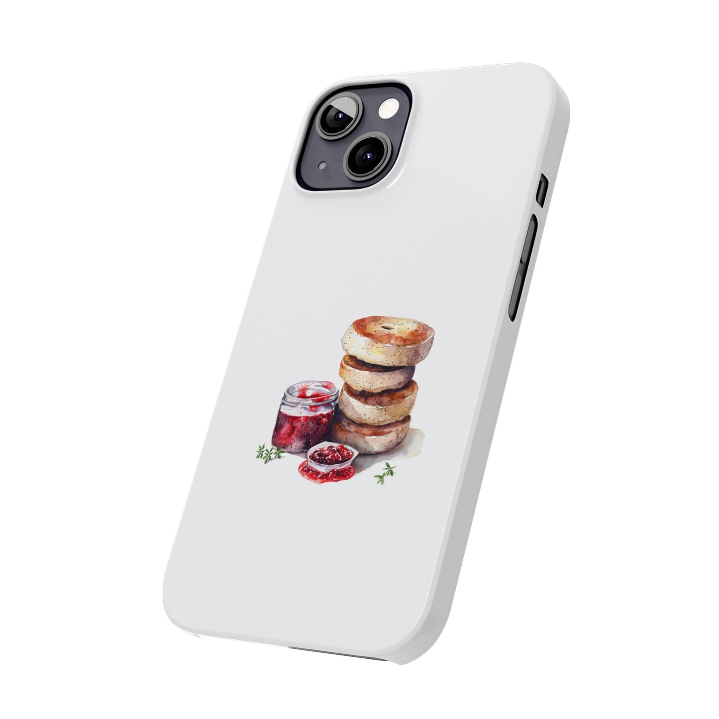 Artisan Bagel Phone Case, Cute Slim Phone Cover, Foodie Gift, Stylish Cell Case, Breakfast Lover's Accessory