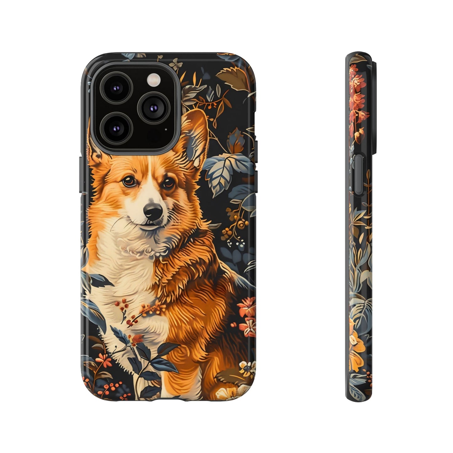 Corgi Floral Phone Case - Tough Cases for Dog Lovers, Cute Pet Accessories, Gift for Dog Owners, Floral Design, Personalized Tech Cover