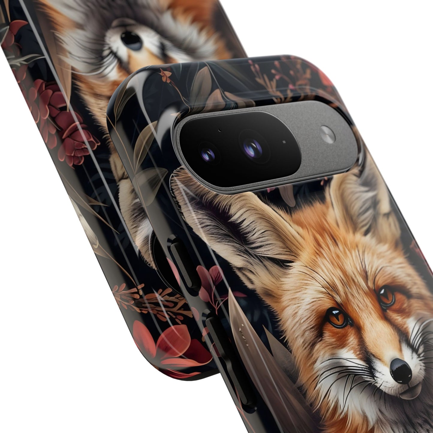 Fox Floral Phone Case, Tough Cases for Animal Lovers, Nature Themed Gift, Cute Phone Cover, Wild Fox Protector
