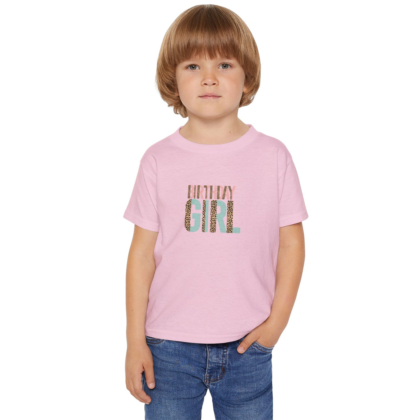 Toddler T-Shirt - Wild Leopard Print Birthday Girl PNG Design - Cute Celebration Attire
