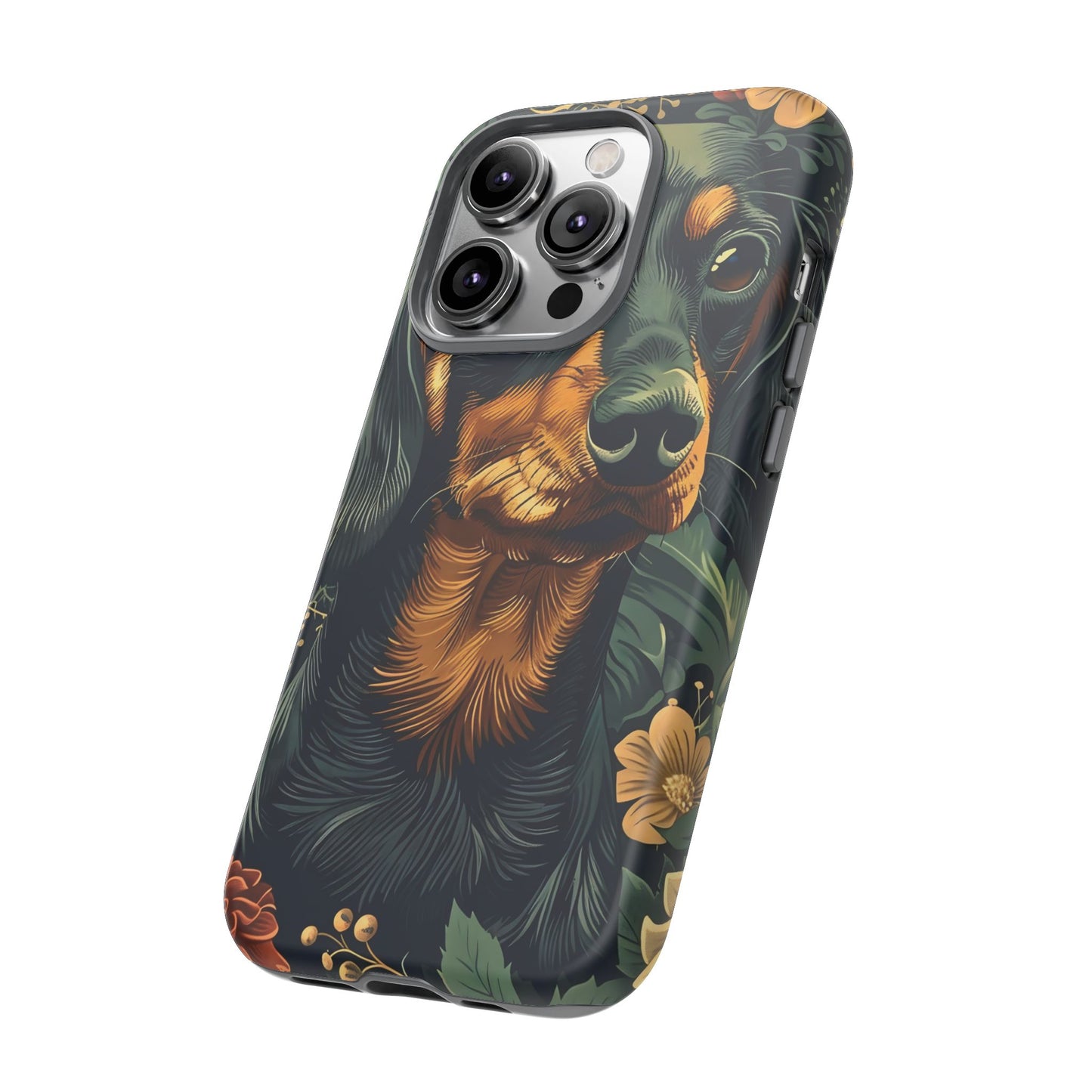 Dachshund Phone Case, Floral Pet Phone Cover, Dog Lover Gift, Tough Phone Case, Custom Dachshund Design, Unique Dog Owner Accessory