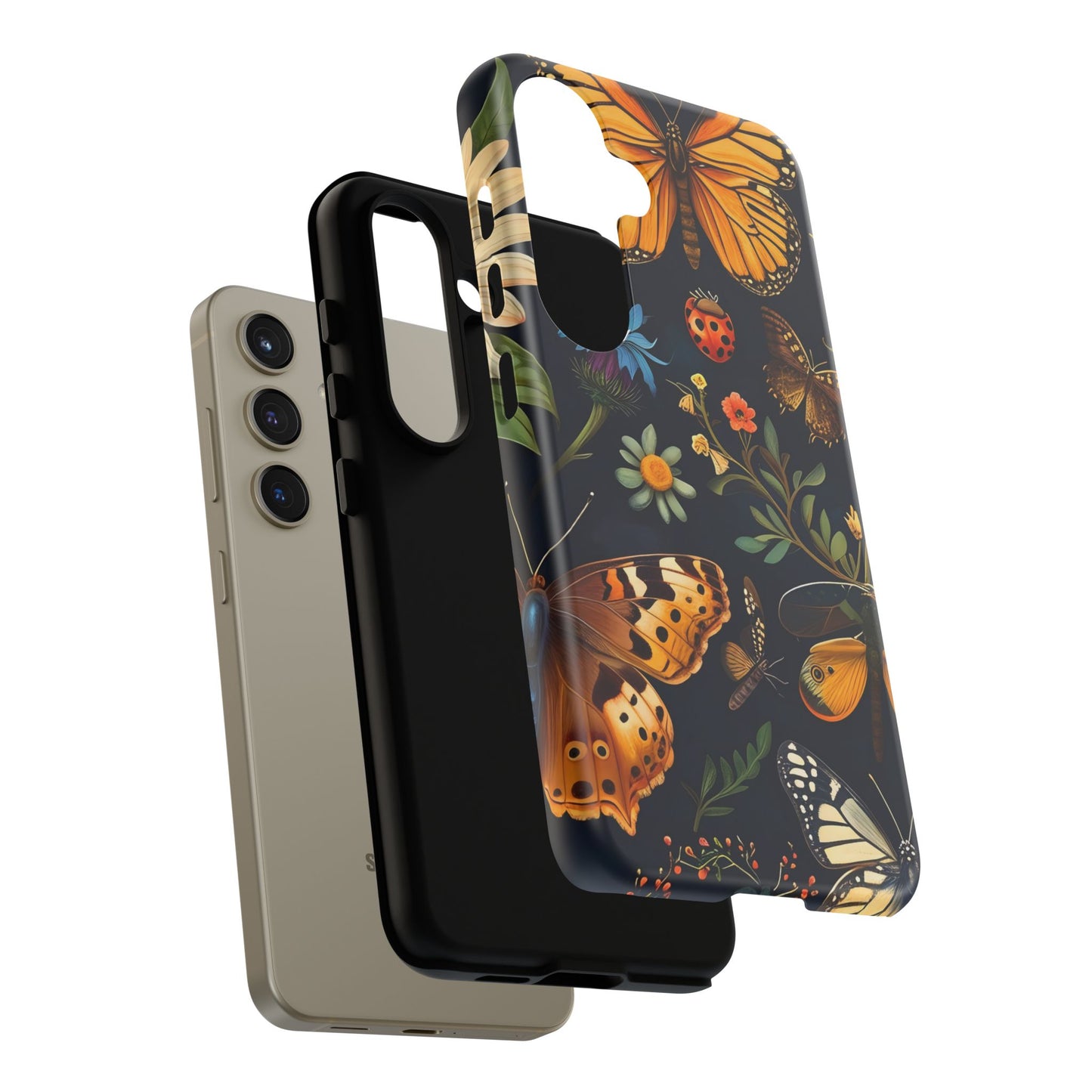 Nature-Inspired Phone Case | Floral Butterfly Design, Tough Phone Cover, Gift for Nature Lovers, Cute Butterfly Case, Home Decor