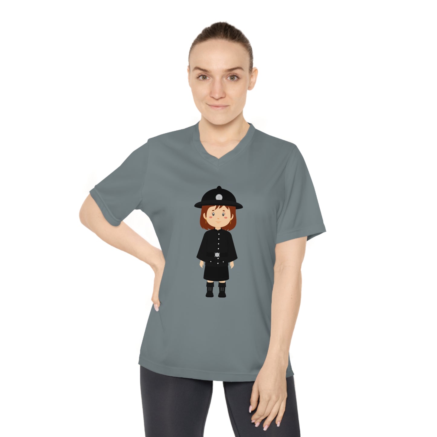 V-Neck T-Shirt for Women - Policewoman - Red Jacket - Bodmin Keep: Cornwall's Army Museum