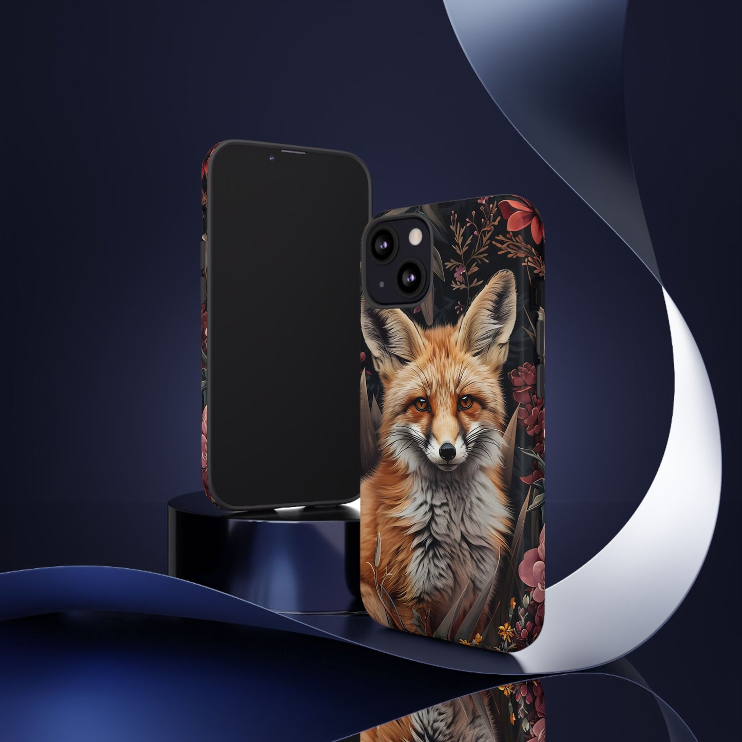 Fox Floral Phone Case, Tough Cases for Animal Lovers, Nature Themed Gift, Cute Phone Cover, Wild Fox Protector