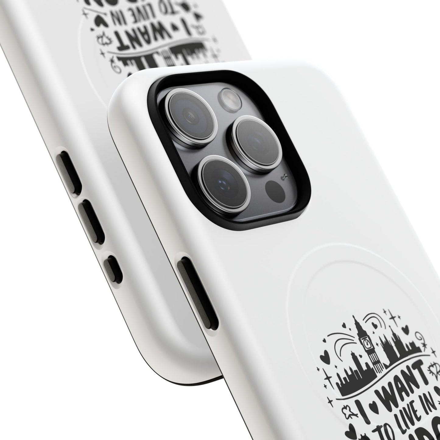 Stylish Tough Magnetic Phone Case - ‘I Want to Live in London’ | Ideal Gift for Travelers, Phone Accessory, Holiday Present, City Lovers