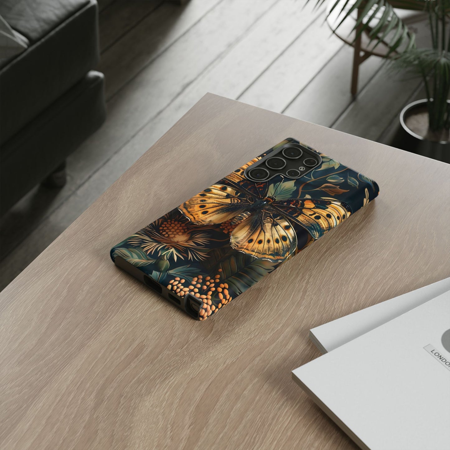 Butterfly Floral Phone Case, Tough Cases, Protective Cover, Unique Gift, Nature Lover, Art Print, Spring Decor