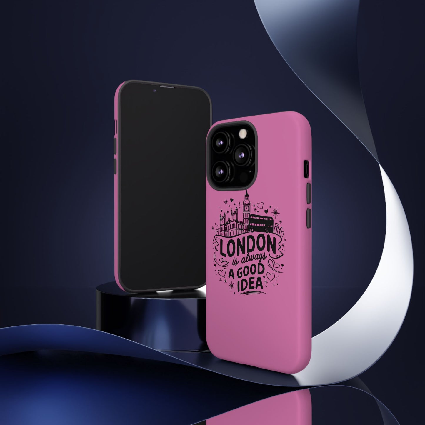 London is Always a Good Idea Phone Case, Cute iPhone Cover, London Travel Gift, Pink Protective Case, Unique Cell Phone Holder