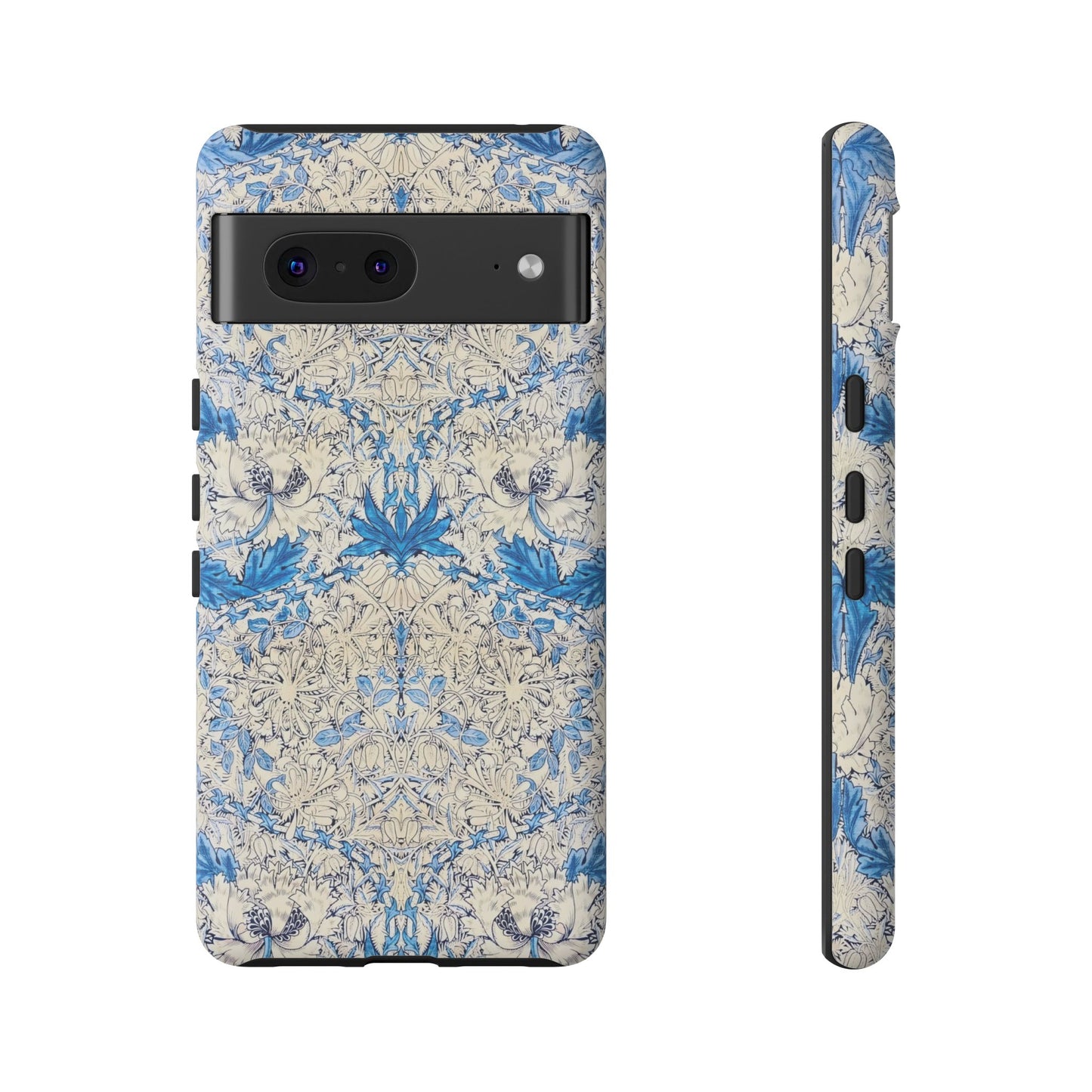 Elegant Floral Phone Case, Tough iPhone Cover, Stylish Mobile Protector, Blue Patterned Case, Unique Gift for Her