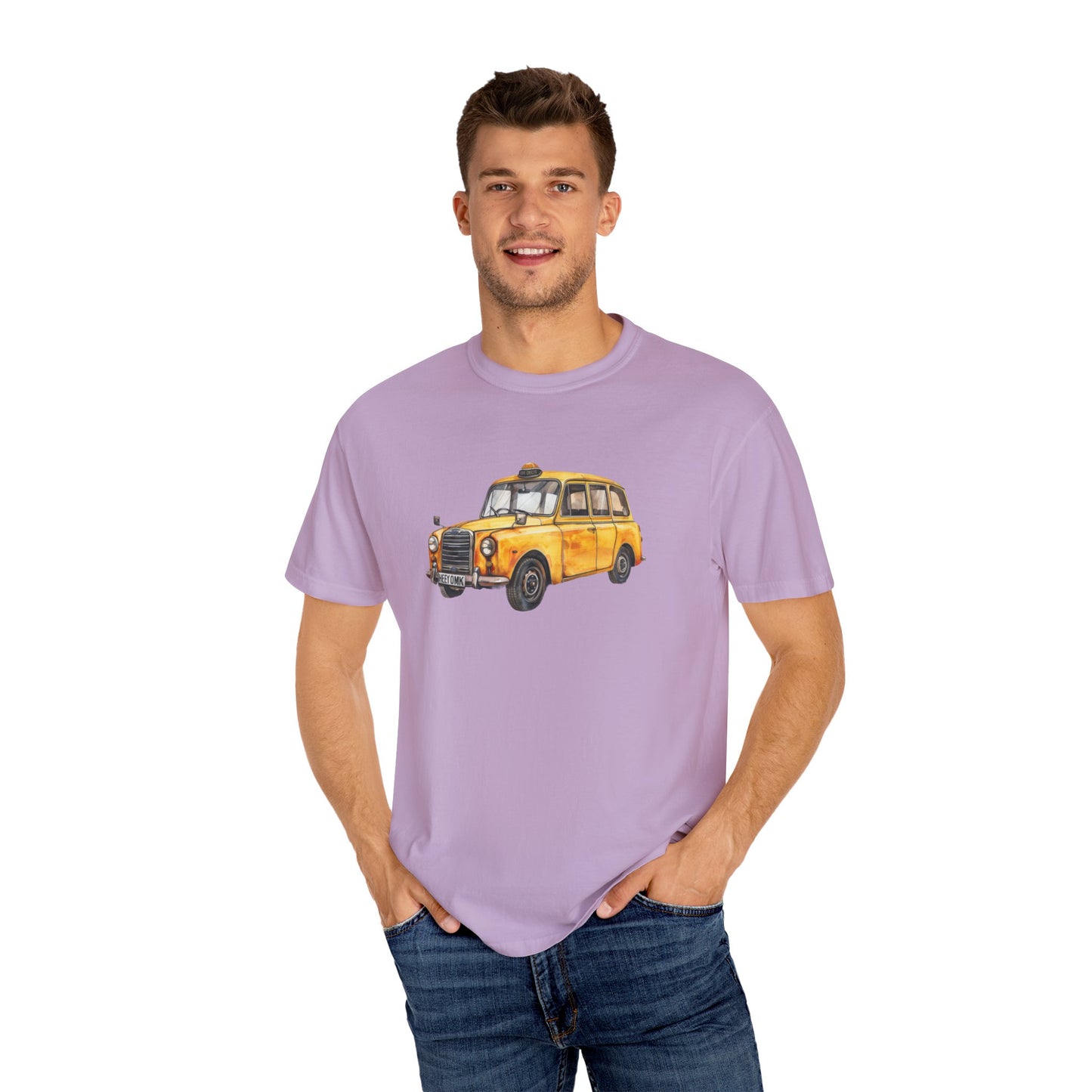 Unisex Garment-Dyed T-shirt - Elegant British Vintage Car