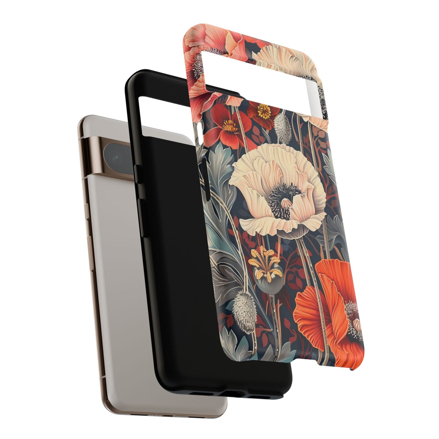 Floral iPhone Case, Tough Phone Cover, Artistic Protection, Flower Design, Unique Gift for Her, Phone Accessory, Trendy Tech