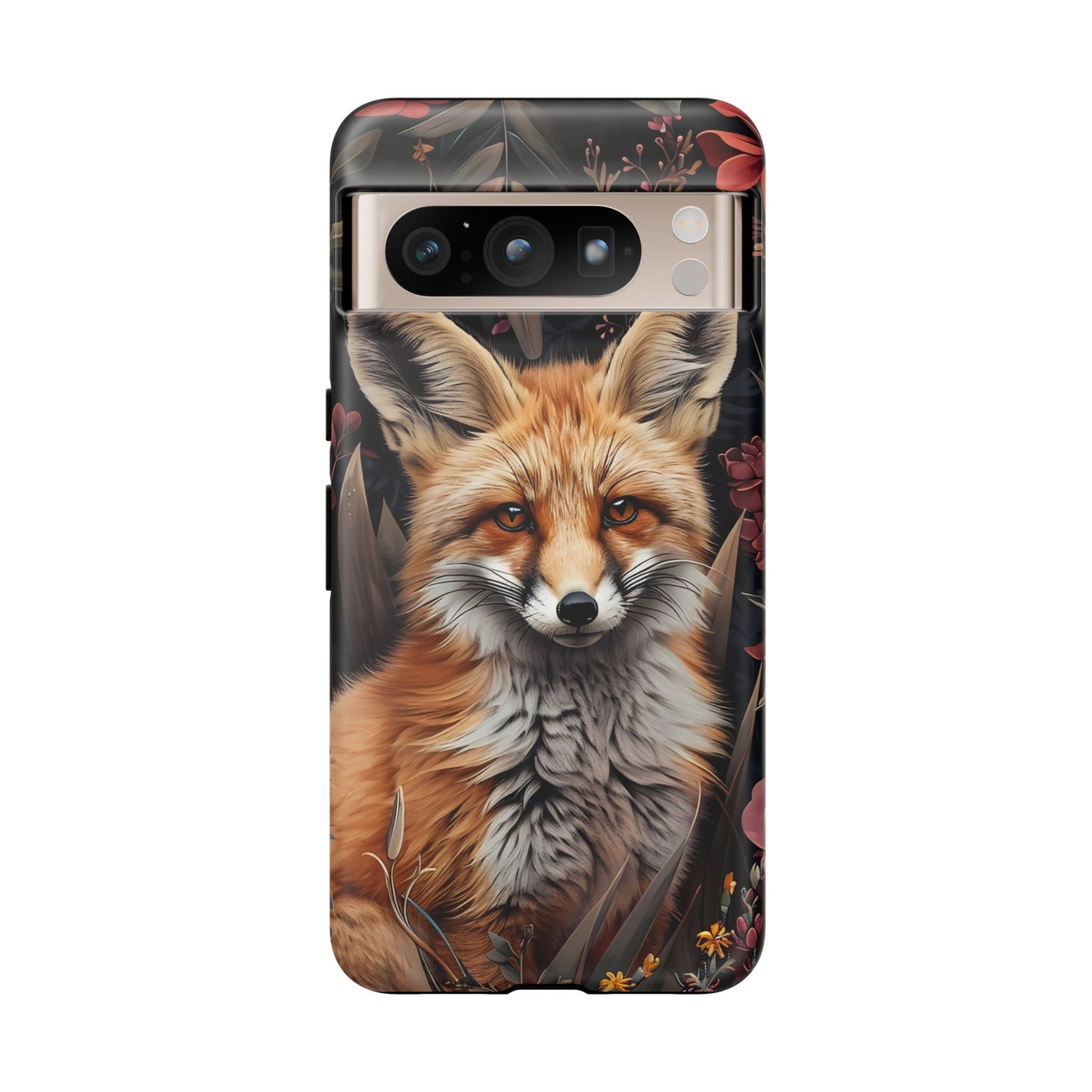 Fox Floral Phone Case, Tough Cases for Animal Lovers, Nature Themed Gift, Cute Phone Cover, Wild Fox Protector