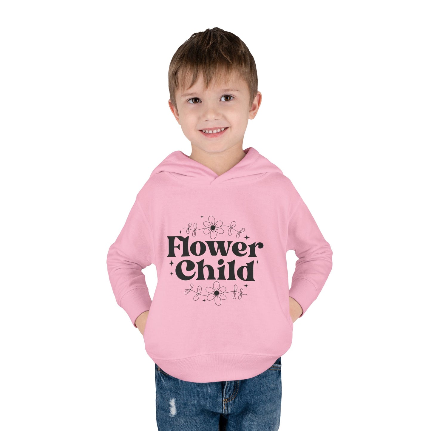 Flower Child Toddler Pullover Fleece Hoodie - Cute & Comfy Kids Apparel