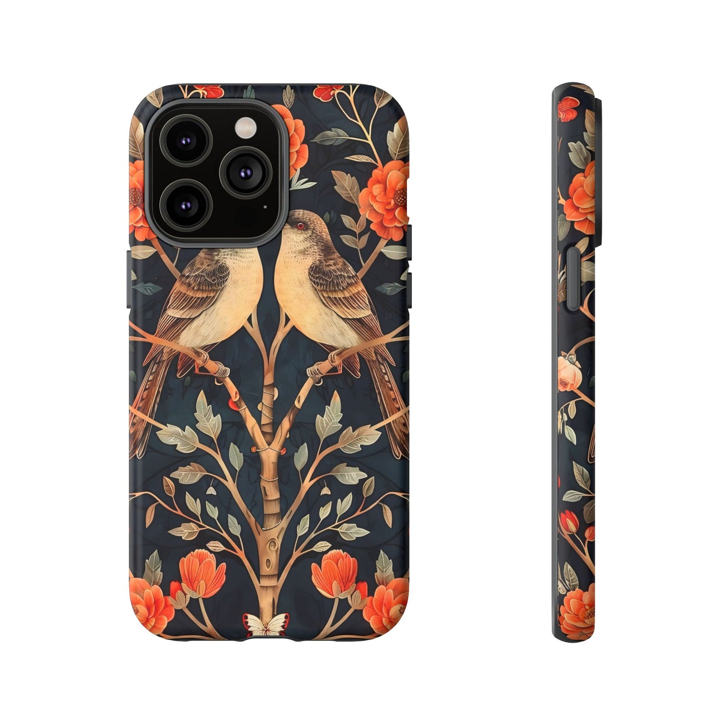 Floral Phone Case – Tough Cases with Bird Design, Unique Gift for Nature Lovers, Stylish Tech Accessory, Phone Cover, Artistic Case