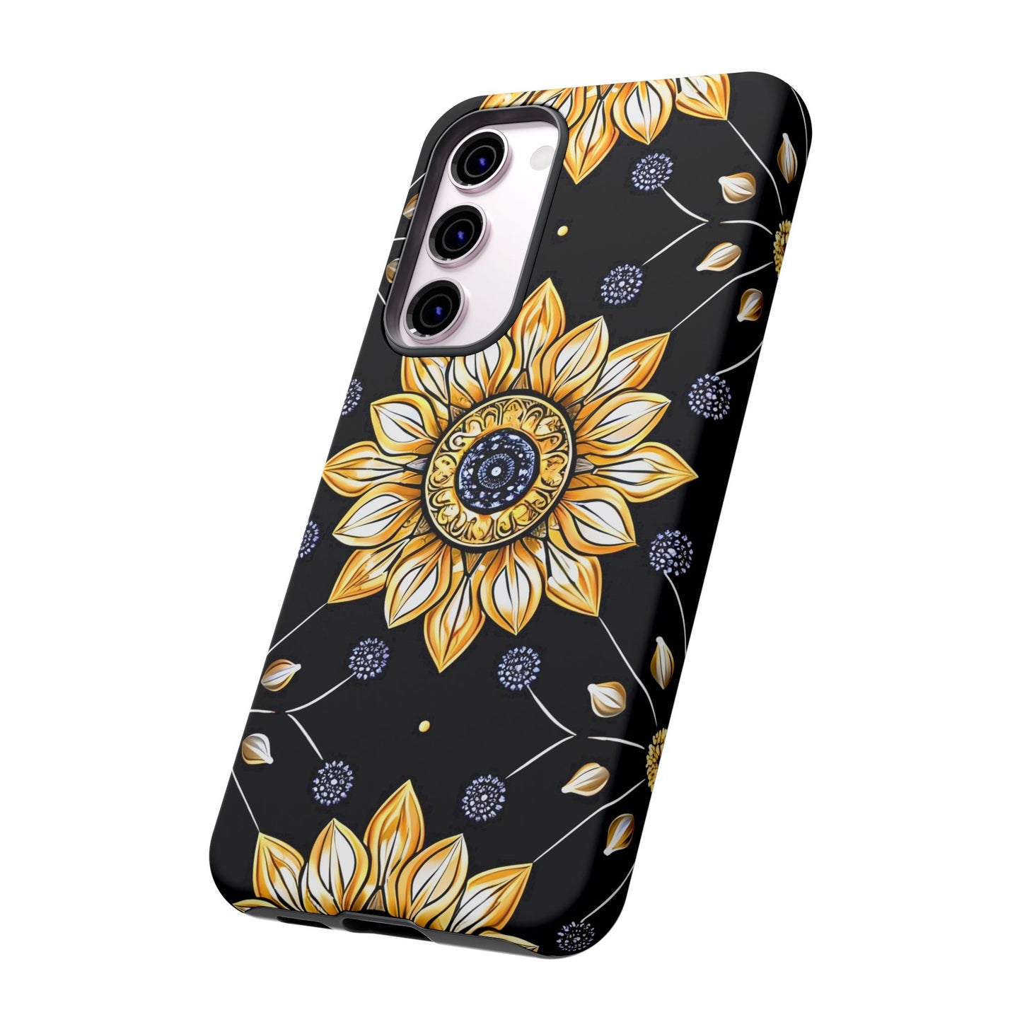 Floral Phone Case with Mandala Design, Tough Cases for iPhone & Samsung, Boho Style, Gift for Her, Unique Accessories