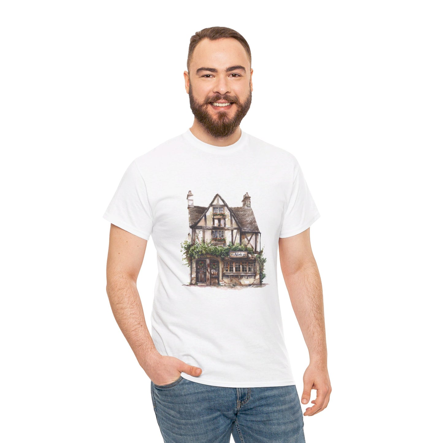 Charming British House - Warm and Cozy Unisex Heavy Cotton T-Shirt