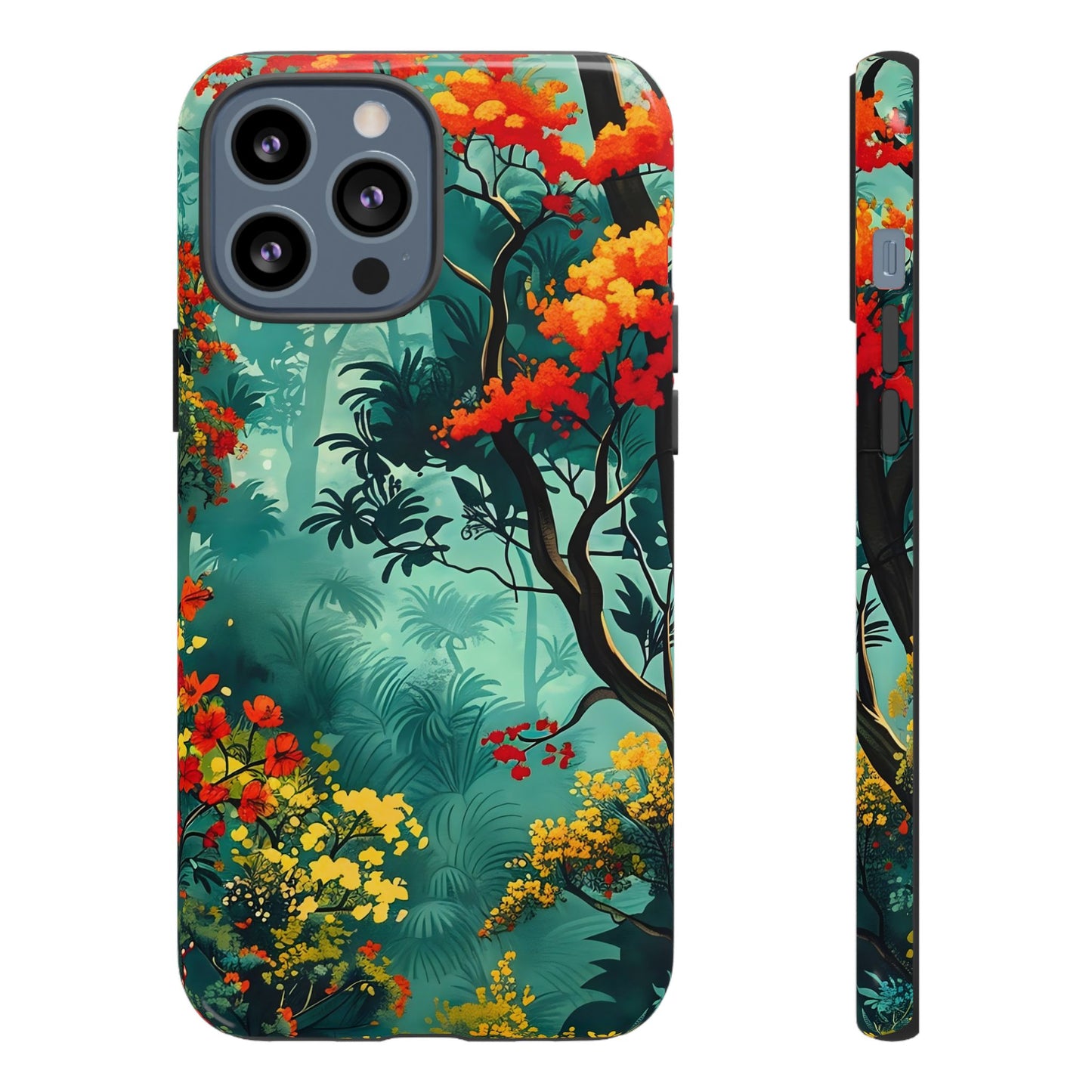 Tough Cases - Vibrant Forest Phone Case, Nature Lover Gift, Outdoor Adventure Accessory, Eco-Friendly Tech Cover, Floral Protection Skin
