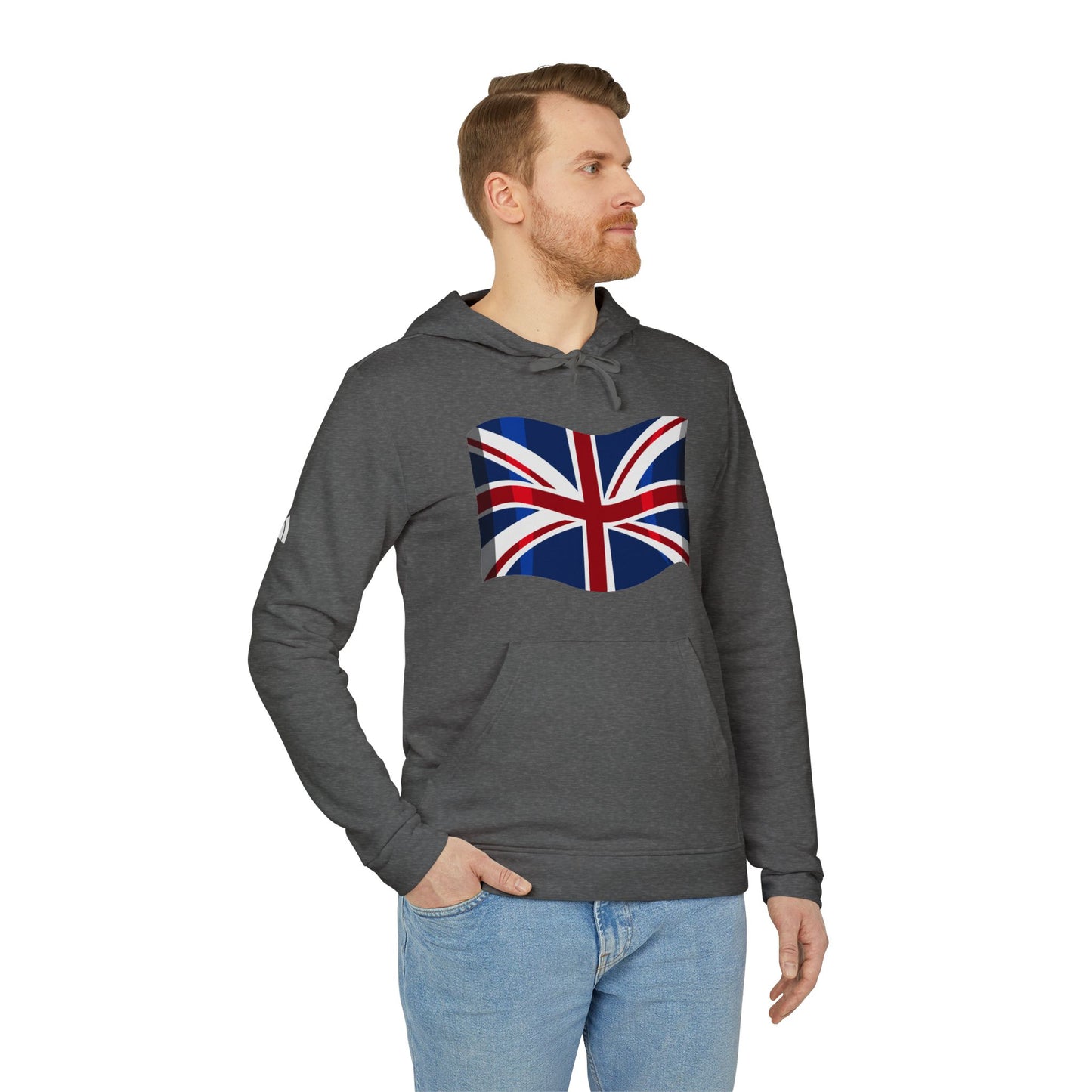 adidas Unisex Fleece Hoodie - British Pride: Heart of the Union Jack