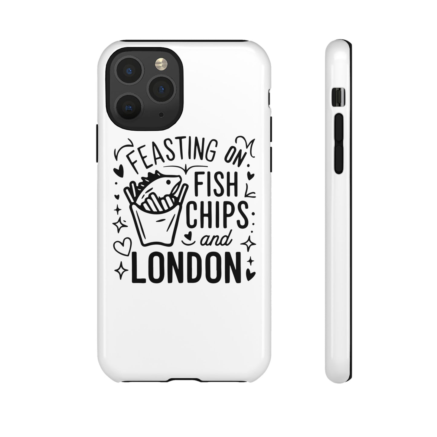 London Fish & Chips Phone Case | Fun Gift for Foodies, Travel Lovers, London Souvenir, Unique Accessories, Personalization Option