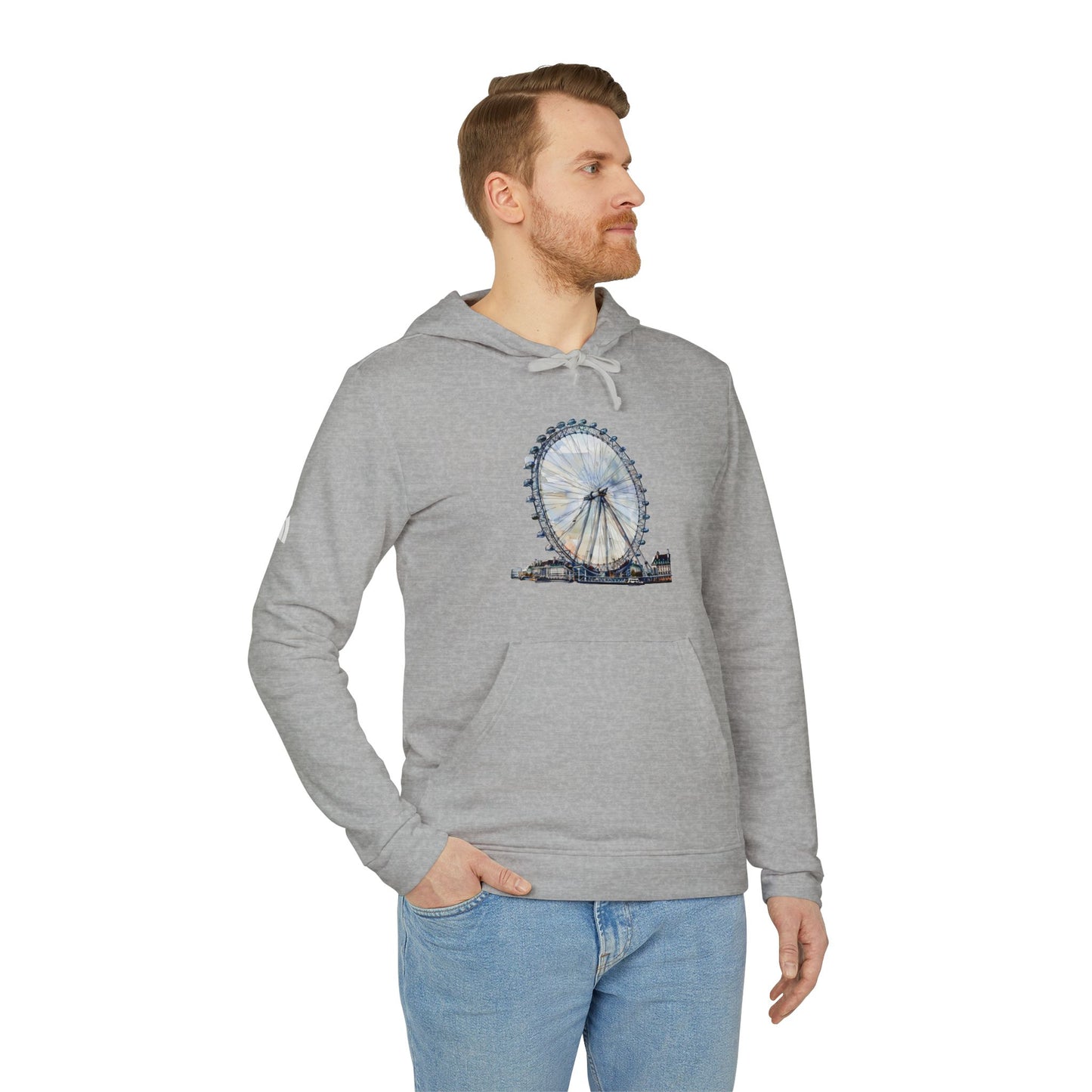 adidas Unisex Fleece Hoodie - London Eye - Iconic Ferris Wheel