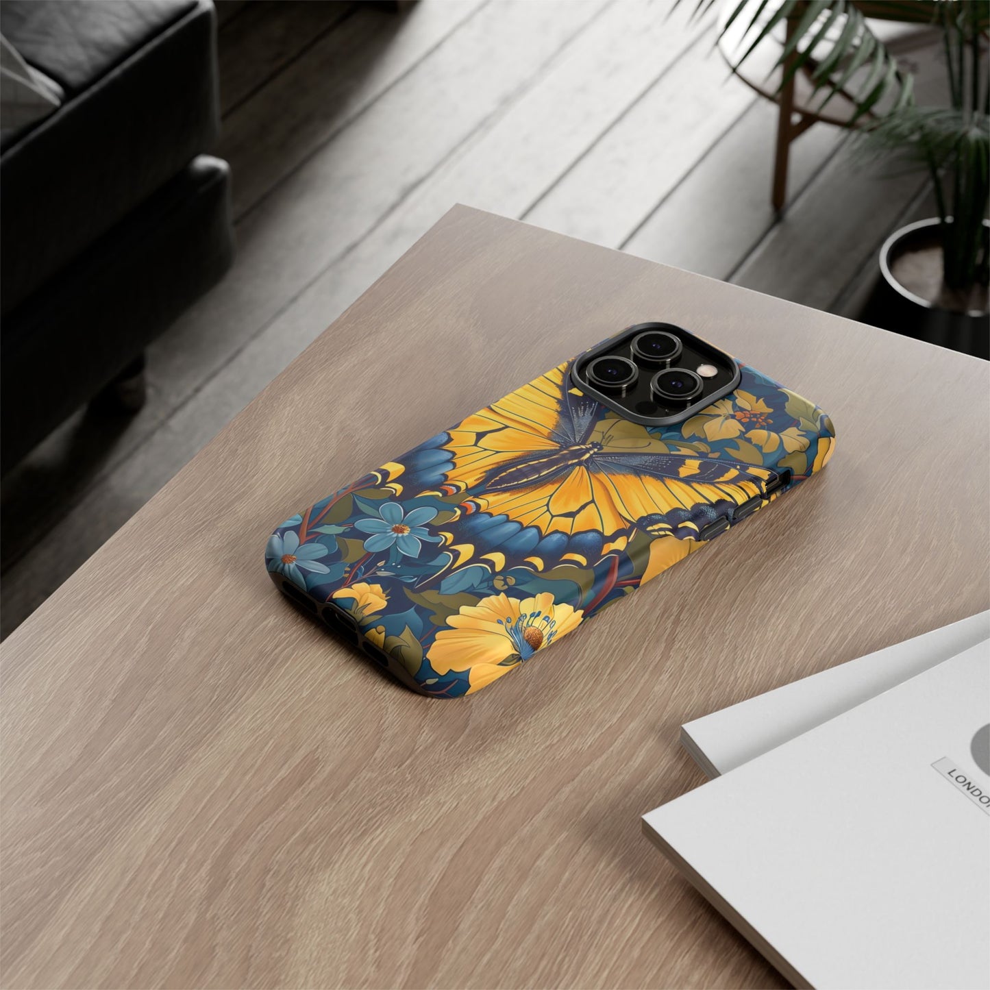 Colorful Butterfly Phone Case, Floral Design, Tough Cases, Protective Cover, Gifts for Nature Lovers, Birthday Present