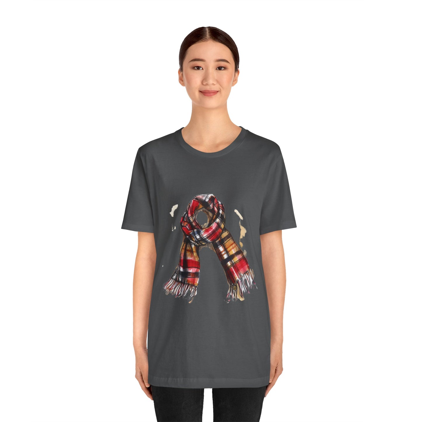 Unisex Jersey Short Sleeve Tee - Classic British Plaid Scarf Design