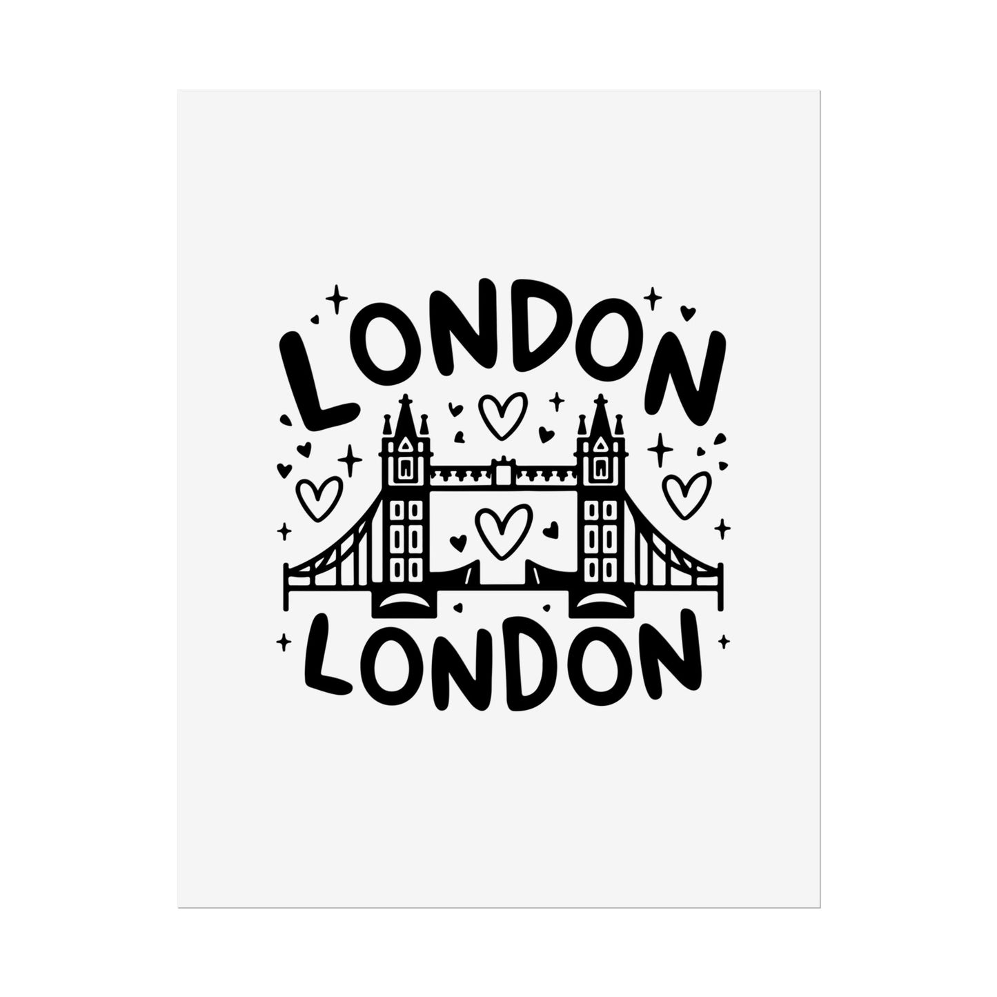 Charming London Rolled Poster for Home Decor, Wall Art, Travel Gift, Office Wall Decor, London Themed Decoration