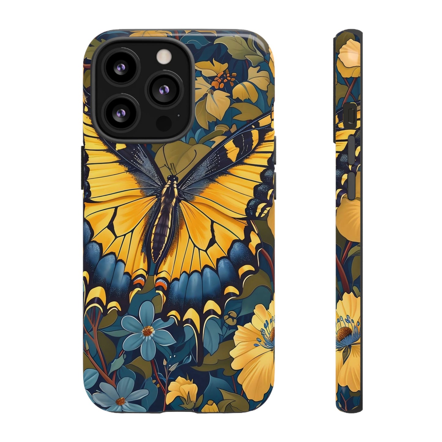 Colorful Butterfly Phone Case, Floral Design, Tough Cases, Protective Cover, Gifts for Nature Lovers, Birthday Present