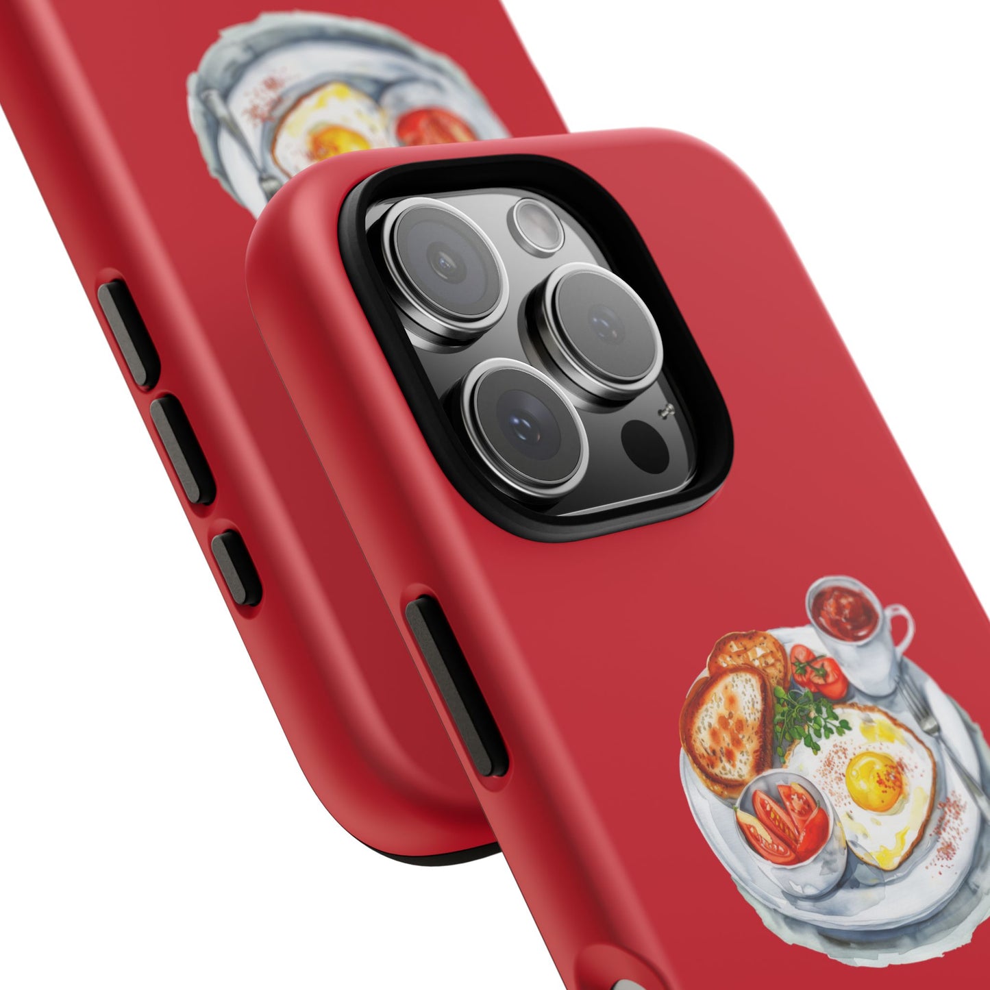 Breakfast-Inspired Phone Case, Tough Phone Covers, Foodie Gifts, Unique Accessories, Cute Kitchen Decor, Red Phone Case