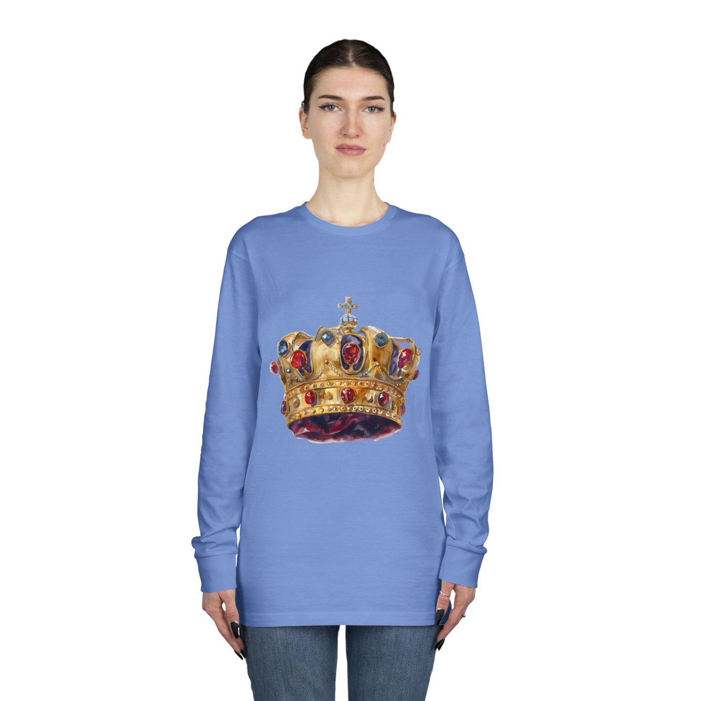 Long Sleeve Crewneck Tee - British Royal Crown