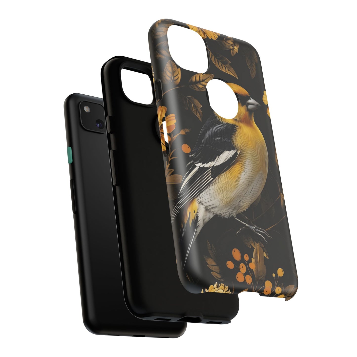 Elegant Bird Phone Case - Tough Cases, Phone Accessories, Wildlife Gifts, Nature Lover, Floral Design, Unique Cases