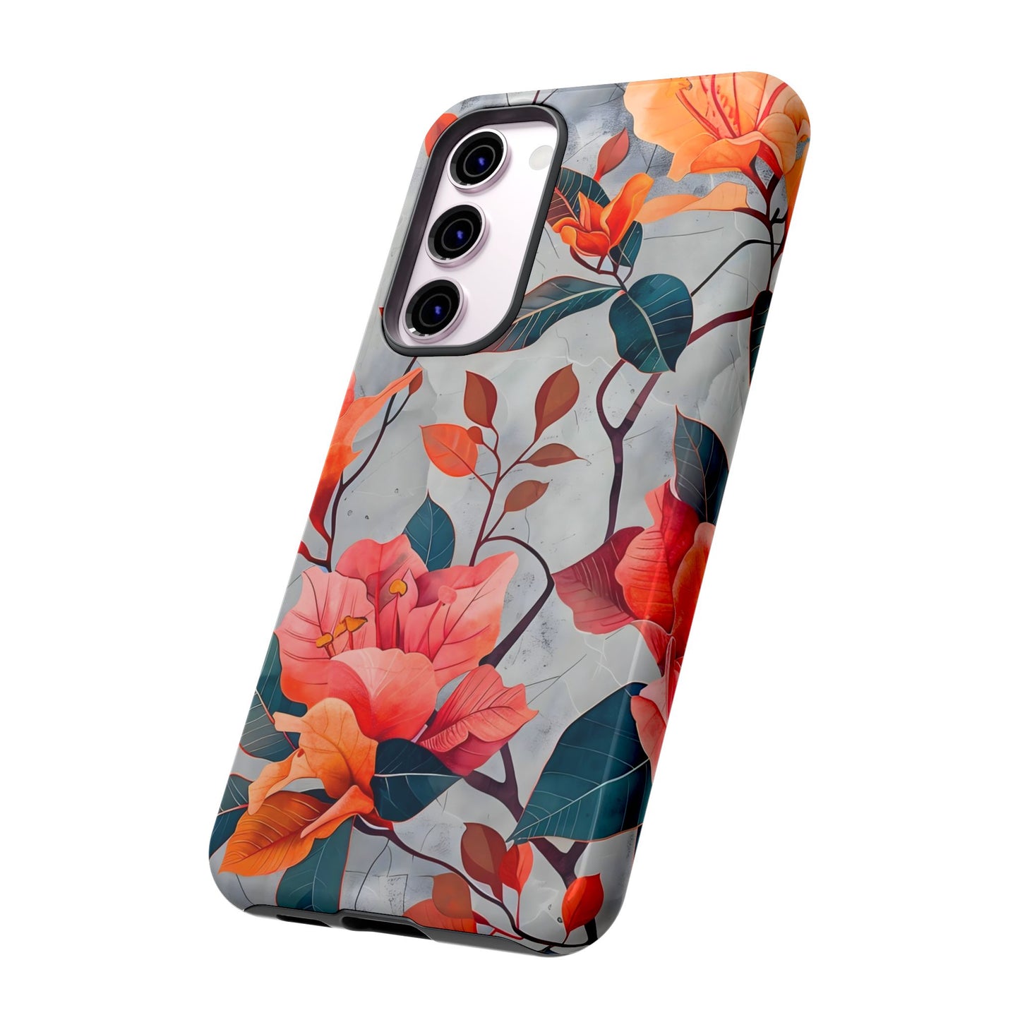 Floral Phone Case, Tough Cases, Flower Power, Gift for Her, Decorative Phone Cover, Trendy Accessories, Everyday Style