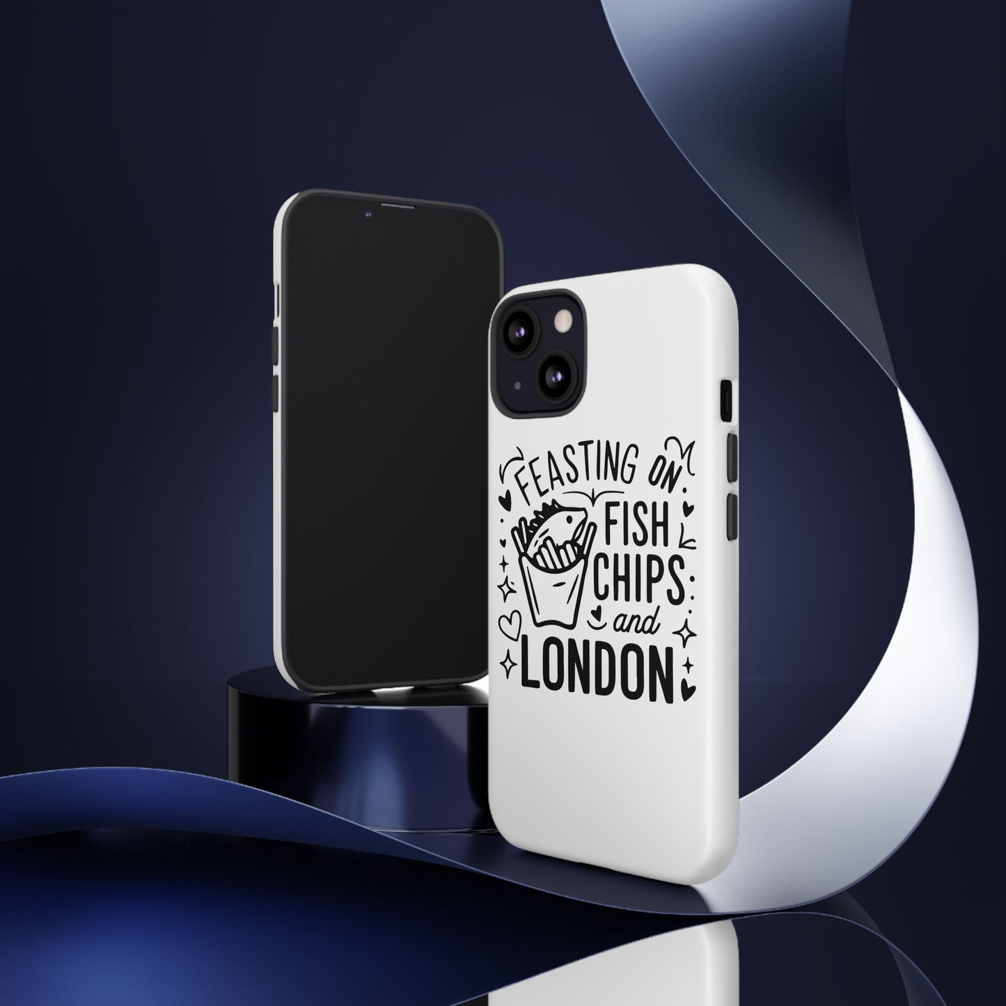 London Fish & Chips Phone Case | Fun Gift for Foodies, Travel Lovers, London Souvenir, Unique Accessories, Personalization Option