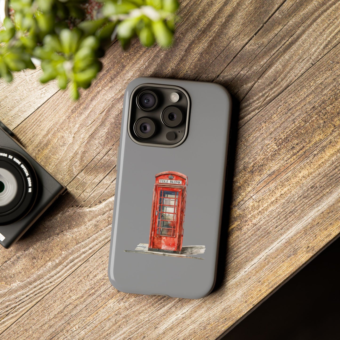 Red Phone Booth Phone Case, Vintage Style Case, Tough Cases for Gifts, Quirky Phone Accessories, Travel Lover's Gift