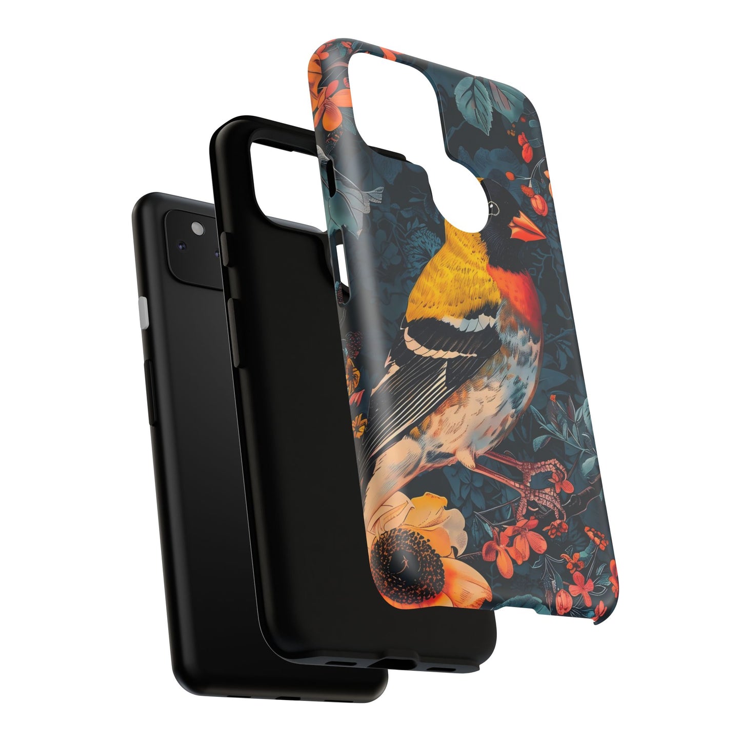 Vibrant Bird Phone Case - Tough Cases, Nature Lover Gift, Floral Design, Eco-Friendly Accessory, Stylish Mobile Protection