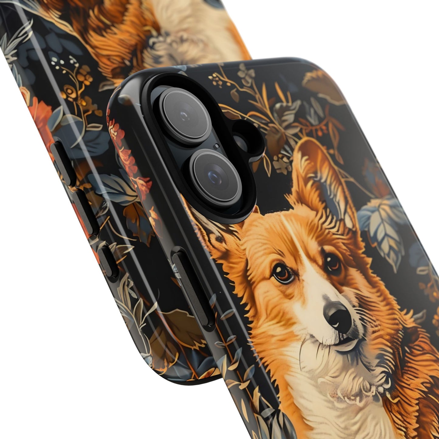 Corgi Floral Phone Case - Tough Cases for Dog Lovers, Cute Pet Accessories, Gift for Dog Owners, Floral Design, Personalized Tech Cover