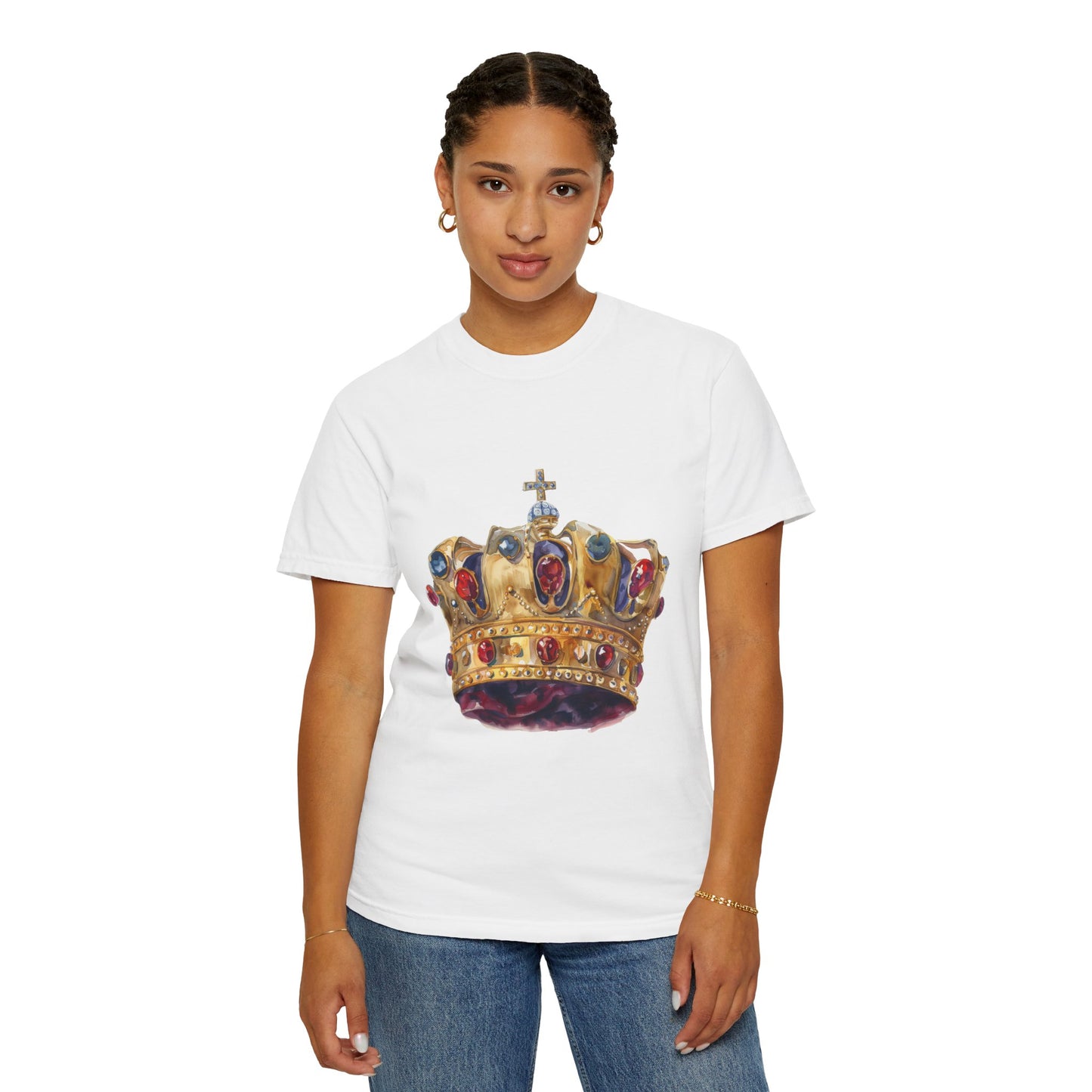 Unisex Garment-Dyed T-shirt - British Royal Crown Design - Iconic Symbol of Monarchy