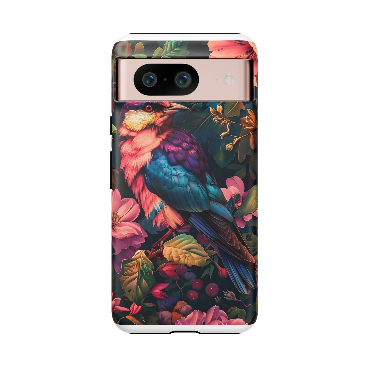 Tough Cases: Vibrant Tropical Bird Phone Case, Floral Smartphone Cover, Nature Lover Gift, Boho Phone Accessory, Cute Bird Case