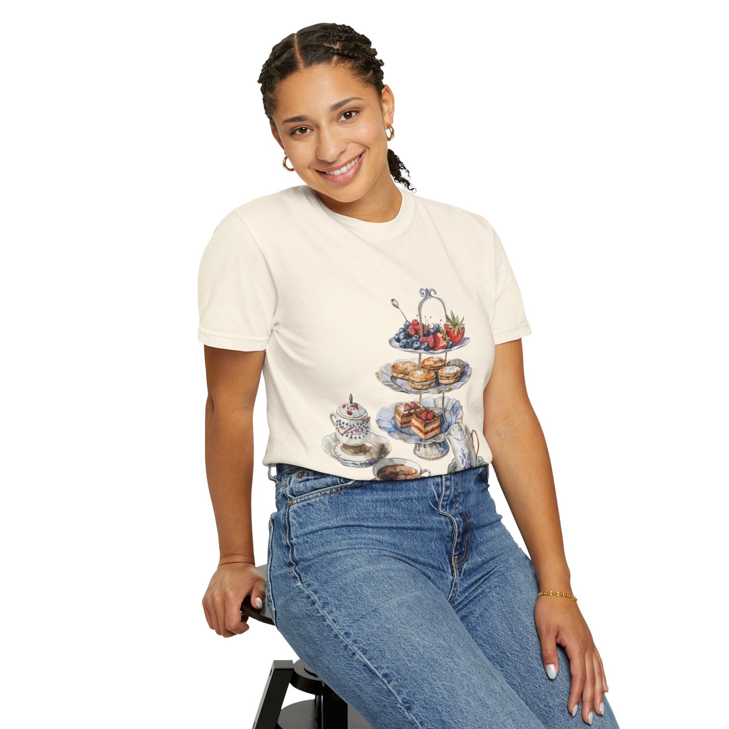 Unisex Garment-Dyed T-shirt - Savoring Britain - A Journey Through British Cuisine