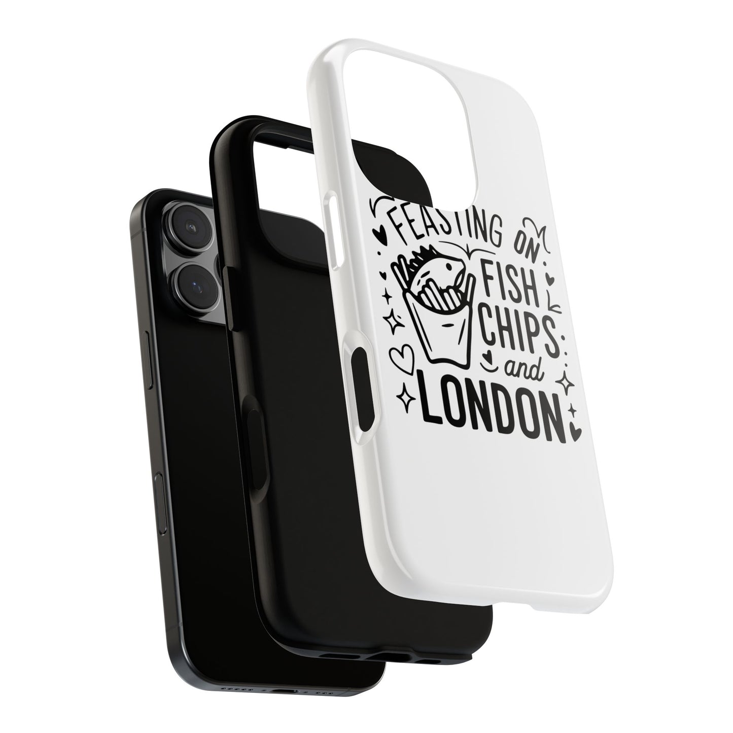 London Fish & Chips Phone Case | Fun Gift for Foodies, Travel Lovers, London Souvenir, Unique Accessories, Personalization Option