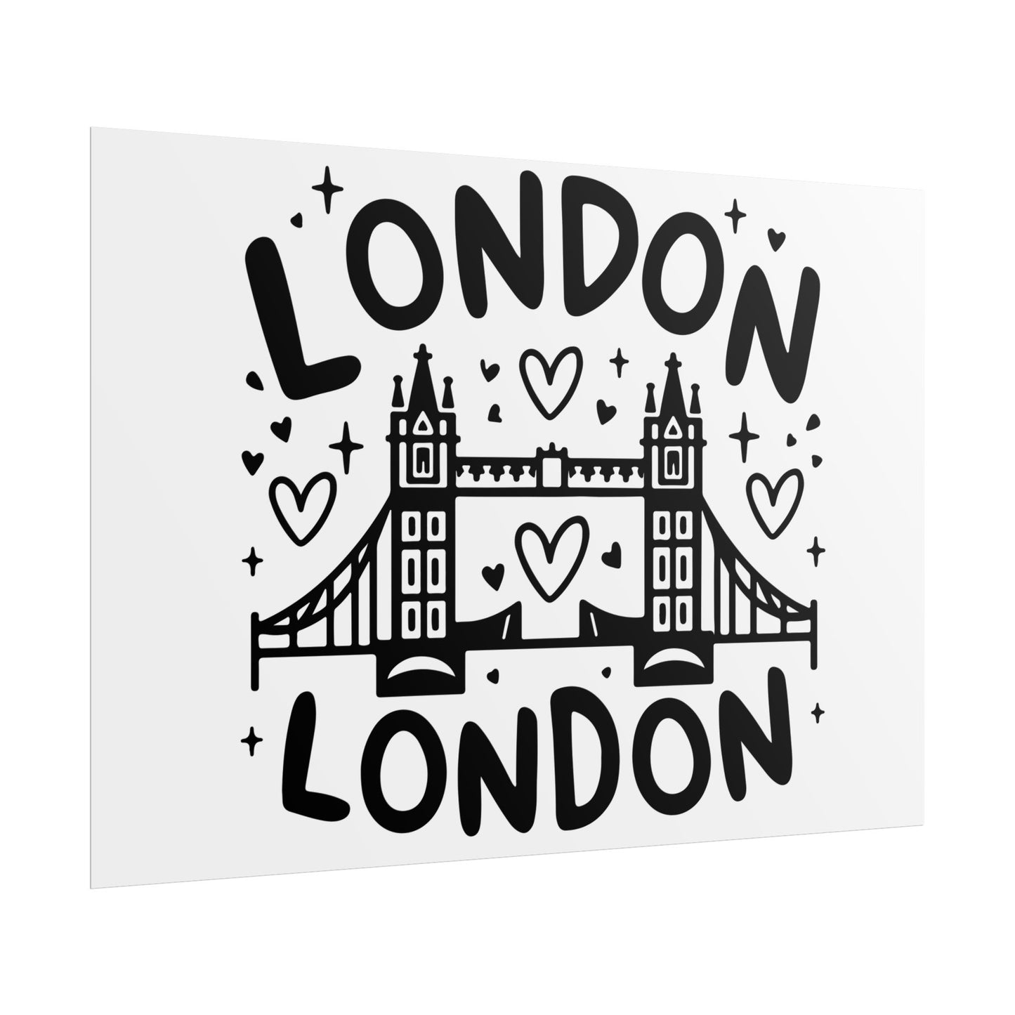 Charming London Rolled Poster for Home Decor, Wall Art, Travel Gift, Office Wall Decor, London Themed Decoration