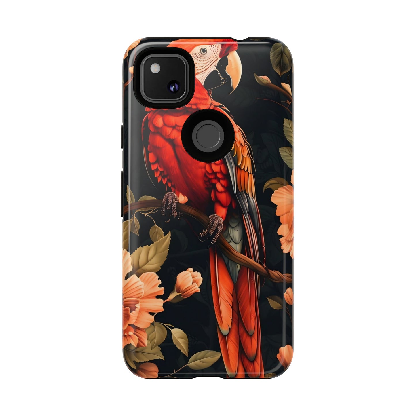 Vibrant Tropical Phone Case with Parrot Design, Bird Lovers Gift, Floral Phone Cover, Nature Inspired Accessories, Tough Cases