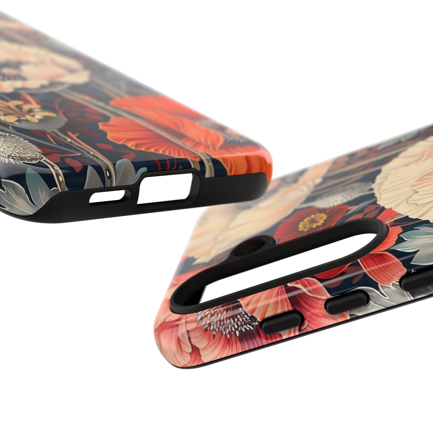 Floral iPhone Case, Tough Phone Cover, Artistic Protection, Flower Design, Unique Gift for Her, Phone Accessory, Trendy Tech