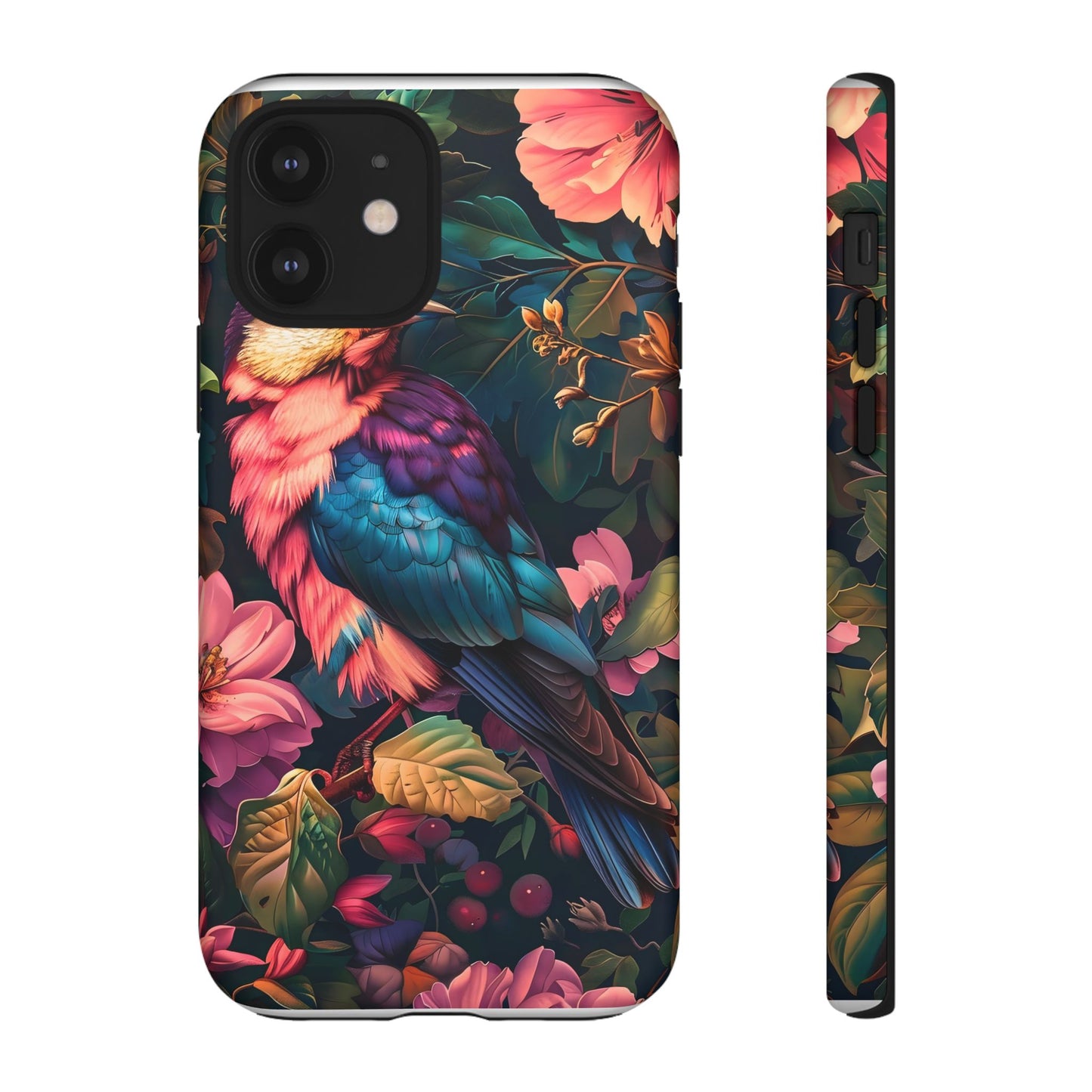 Tough Cases: Vibrant Tropical Bird Phone Case, Floral Smartphone Cover, Nature Lover Gift, Boho Phone Accessory, Cute Bird Case